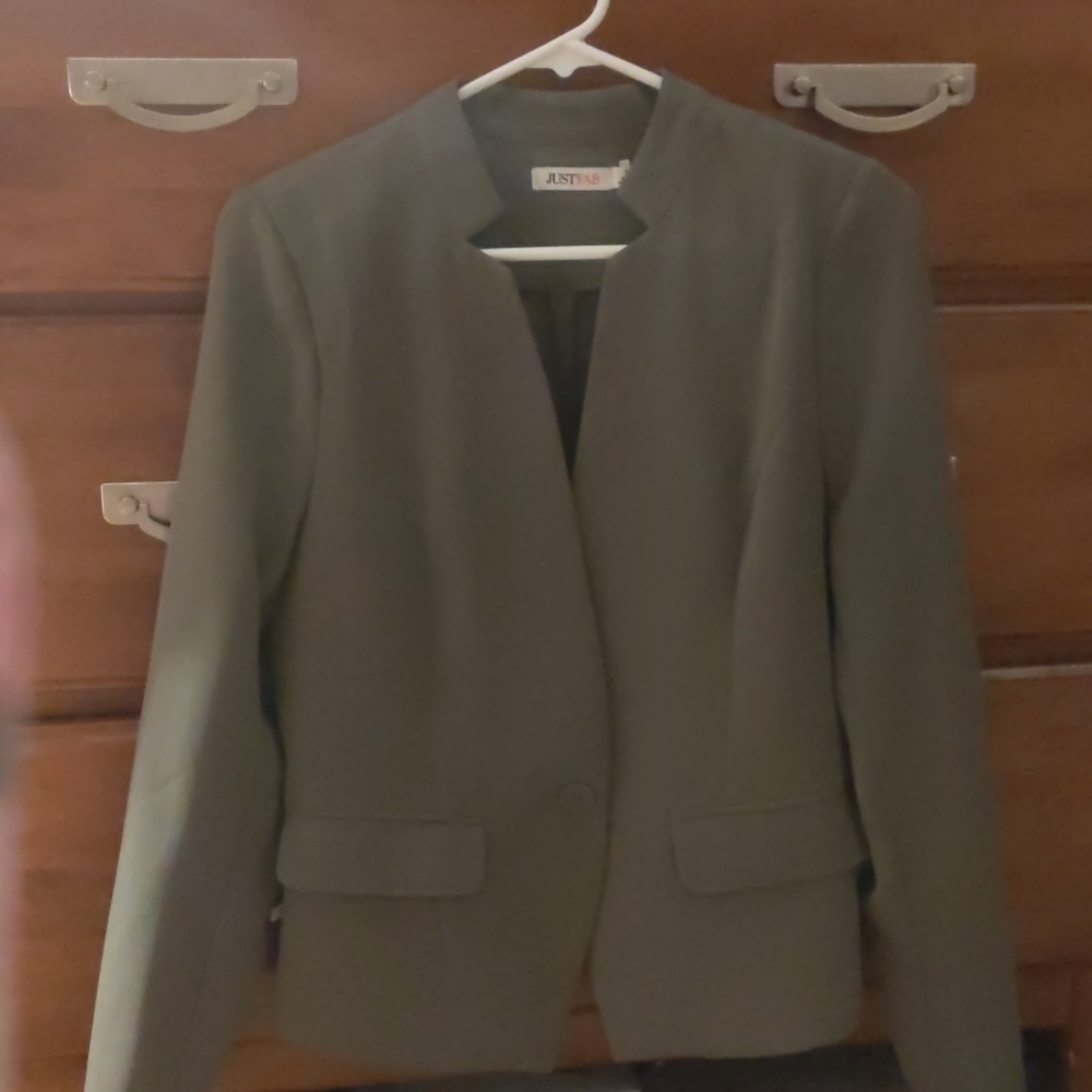 Just Fab, Olive Green Blazer +EUC+